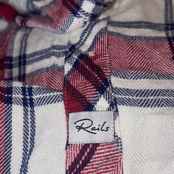 Rails Plaid Long Sleeve Button-Down Shirt white/ maroon - Picture 5 of 7